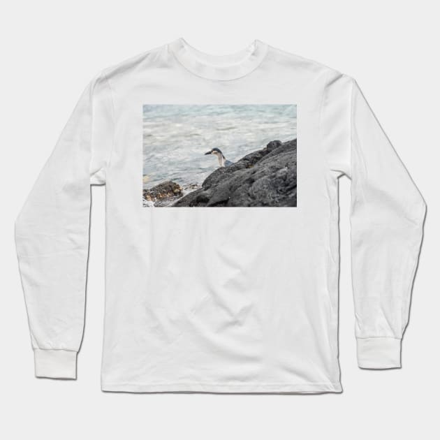 Black-crowned night heron of hawaii 5 Long Sleeve T-Shirt by KensLensDesigns